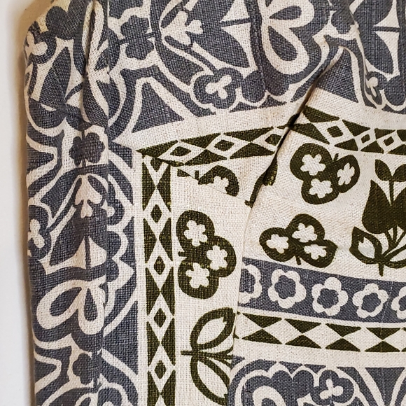 Tropical Escape Googie 60s Cream Sky and Forest Green Graphic Printed Dress - Picture 6 of 16